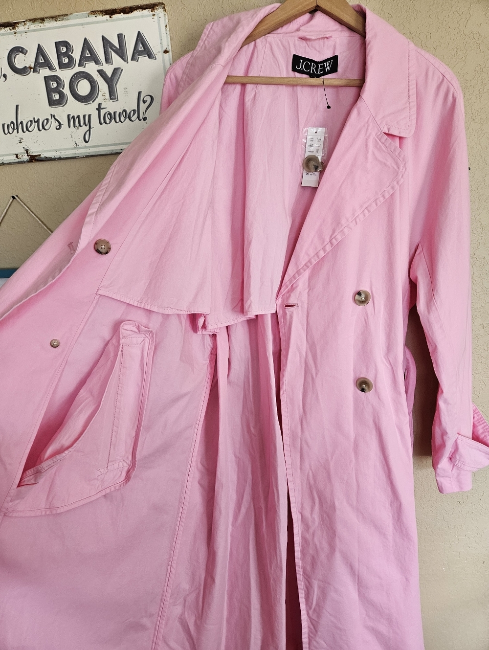 Soft Pink Trench Coat J. Crew Preppy Dopamine Minimalist Career - Picture 8 of 10